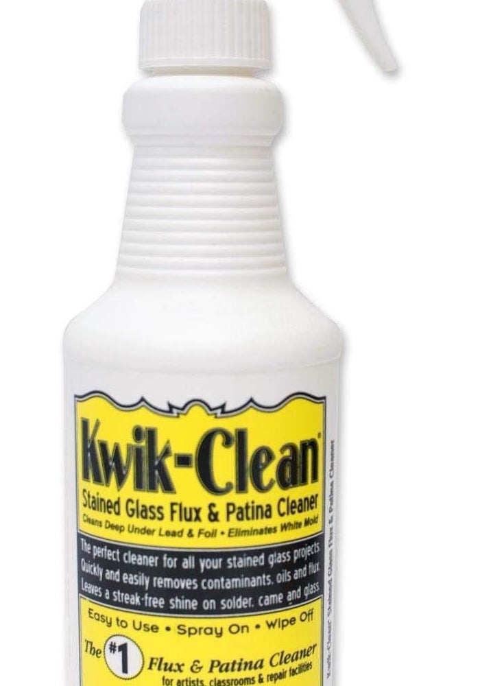Kwik-Clean Stained Glass Flux & Patina Cleaner - 16 Oz Spray Bottle